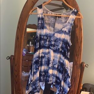 Blue tie-dye tank